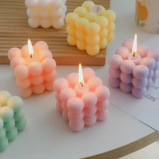 Bubble Cube Candle Handmade