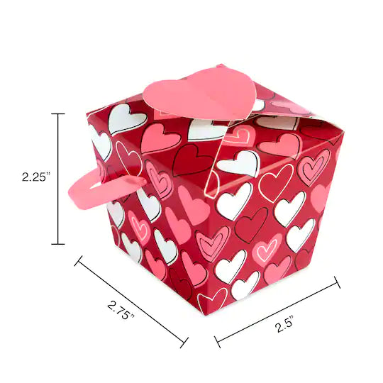 Heart Print Treat Boxes Valentines mini boxes (pack of 4)