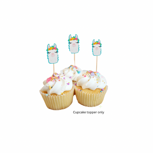 Llama cupcake topper theme party decor (pack of 12)