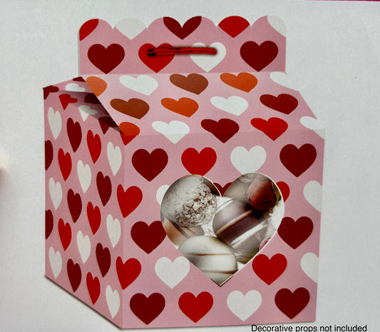 Pink and  Hearts Treat Boxes Valentines boxes (pack of 2)