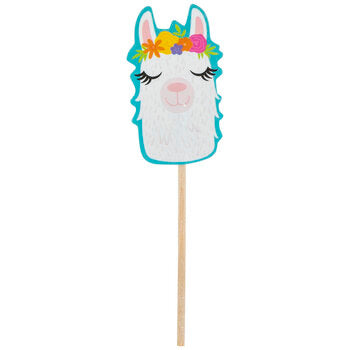 Decoração de festa temática topper de cupcake de lhama (pacote com 12)