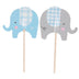 Blue and gray Elephant Cupcake toppers (pack of 12)