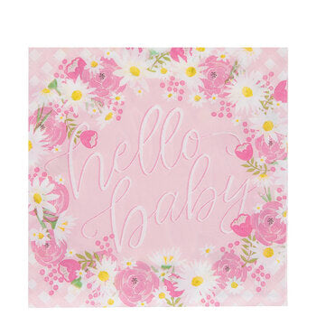 Pink Floral Hello Baby  favor boxes (pack of 4)