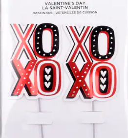 Xoxo valentines cupcake toppers (pack of 6)