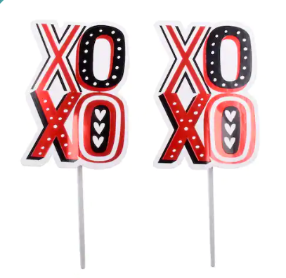 Xoxo valentines cupcake toppers (pack of 6)